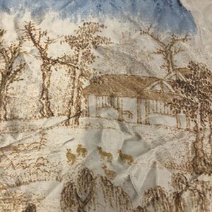 Scenic Print Silk Scarf